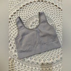 aerie ribbed square neck longline sports bra